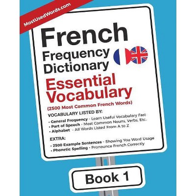 French Frequency Dictionary - Essential Vocabulary - (French-English) by  Mostusedwords (Paperback)