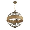 Savoy House Boreal 4 - Light Pendant in  Warm Brass/Natural Rattan - 4 of 4