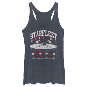 Women's Star Trek: The Original Series Starfleet Academy Enterprise Boldly Go Racerback Tank Top - 1 of 4