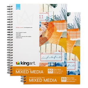 KINGART Mixed Media Paper 11x14 60 Sheets 2-Pack - 1 of 4