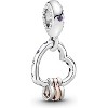 Sterling Silver & Rose Gold Heart Highlights Charm, Elegant Jewelry Gift for Women with Gift Box - 2 of 4