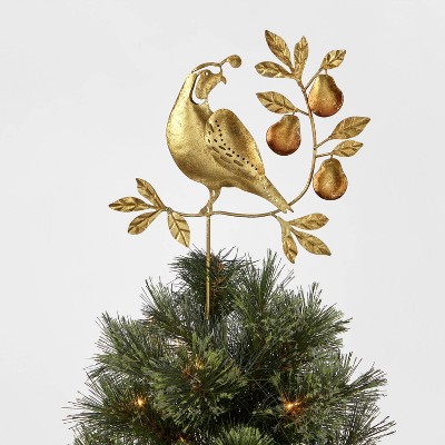 Unlit Metal Partridge Tree Topper Gold - Wondershop™