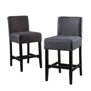 Portman Counter Stool (Set of 2) - Charcoal - Christopher Knight Home, Grey