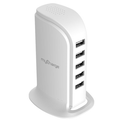 myCharge 25W 5-Port USB-A Power Hub Charging Station - White