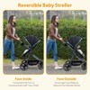 Convertible Baby Stroller, 2 in 1 Foldable Pushchair for Newborn, High Landscape Bassinet Pram, Adjustable Canopy, 5-Point Harness for Toddler - 3 of 4