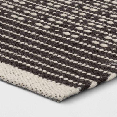 2&#39;x7&#39; Hand Woven Cotton/Wool Runner Black - Threshold&#8482;_1