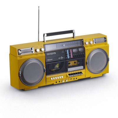 aiwa Retro Boombox CD Player with Cassette Recording, Bluetooth 5.0, VU Meters, LCD Display, Dual 40W Speakers