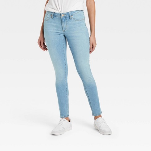 Women's Mid-rise Curvy Fit Skinny Jeans - Universal Thread™ Light Blue 0 :  Target