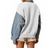 Women's Full Size Star Pattern Raw Edge Long Sleeve Sweater - Double Take - 2 of 2