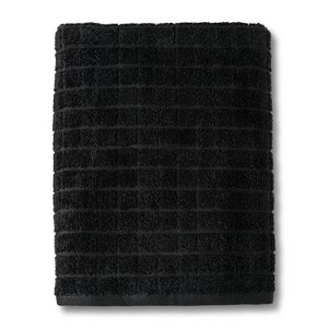 Grid Texture Bath Towel Black - Room Essentials