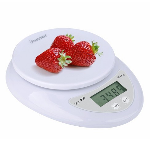 Insten Digital Food Weight Kitchen Weighing Scale In Grams Ounces 1g 0.1oz Precise With 11lb 5kg Capacity White Target