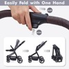 Baby Stroller, High Landscape Pushchair with Reversible Seat One Hand Fold, 4 Modes Convertible Travel System - 4 of 4