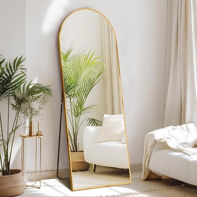 Beautyolove 56"x21"Full Length Mirror Arch Floor Mirrors,Gold