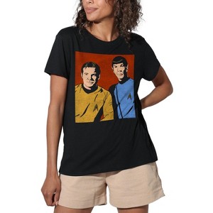 Women's Star Trek Friends Loose T-Shirt Black - 1 of 4