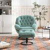 Teal recliner with footstool, TV chair, living room chair - 2 of 4