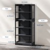 70" Tall Display Cabinet with Glass Doors, 5 Tier Wooden Freestanding Curio Cabinet, Glass Display Cases for Collectibles, Display Bookshelf for Home - 2 of 4