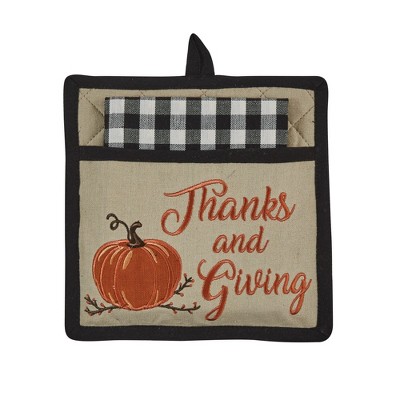 Park Designs Autumn Checkerboard Pocket Potholder Set