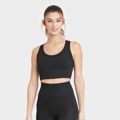 Women's Light Support Rib Racerback Longline Sports Bra - All In Motion™ :  Target