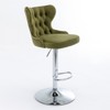 Modern rotating bar stool, PU leather cushioned bar stool, adjustable back height of 25-33 inches, suitable for home bar kitchen island - 3 of 4
