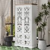 FUFU&GAGA Elegant White Storage Cabinet: Classic Aesthetics with Intricate Hollow Relief Design Pantry Cabinet Freestanding Cabinet Diplay Cabinet - 2 of 4
