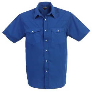 Gioberti Men's Casual Western Solid Short Sleeve Shirt With Pearl Snaps - 1 of 4