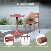 WestinTrends Playa 3-Piece Outdoor Round Metal Patio Dining Table Set With Stackable Patio Chairs - 3 of 4