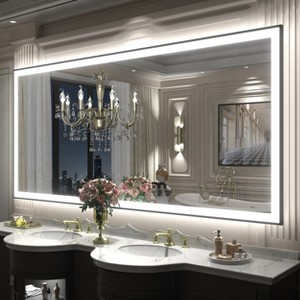 Apmir Super Bright Front & Back LED Lighted Anti-Fog Aluminum Alloy Framed Tempered Glass Bathroom/Vanity Mirror with ETL & 3-Year Warranty - 1 of 4