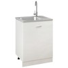 vidaXL Kitchen Sink with Drainer Set Silver 19.7"x23.6"x6.1" Stainless Steel - 4 of 4