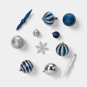 50ct Shatterproof Christmas Mixed Shape Ornament Set - Wondershop