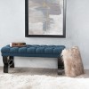 Hilton Ottoman Upholstered Ottoman Bench Footstool with Button Tufting & Diamond Stitching -ModernLuxe - 2 of 4