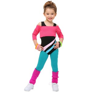 HalloweenCostumes.com Toddler 80's Workout Girl Costume - 1 of 4