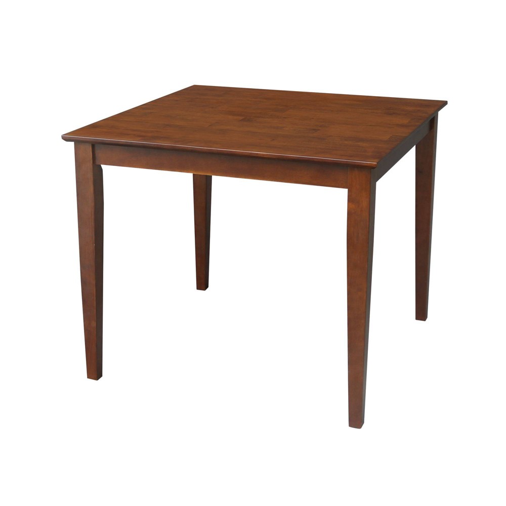 Photos - Dining Table 36" Square Solid Wood Top  with Shaker Legs Brown - Internatio