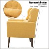 Chenille Upholstered Arm Chair, Comfy Soft Padded Lounge Chair with a Pillow and Solid Wood Legs, 4W-ModernLuxe - 4 of 4