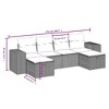 vidaXL Patio Sofa Set with Cushions Outdoor Furniture 6 Piece Poly Rattan - Gray without storage - 4 of 4