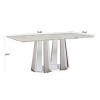 70 Inch Modern Design Dining Table, Rectangular Dining Table for 6 People, Faux Marble Table Top with Stainless Steel Base-Cuddlewood - 4 of 4