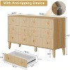 Tribesigns 55" Chest Cabinet of Drawers, 6-Drawer Double Wide Dresser with Solid Wooden Legs for Closet, Living Room, Entryway - 3 of 4