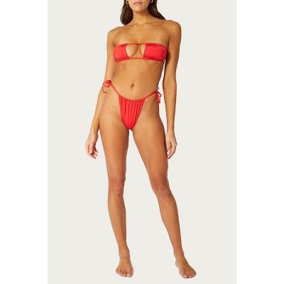 Women's RUCHED STRING BIKINI BOTTOM - WE WORE WHAT