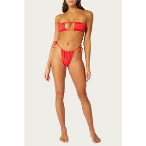 Women's RUCHED STRING BIKINI BOTTOM - WE WORE WHAT - 1 of 4
