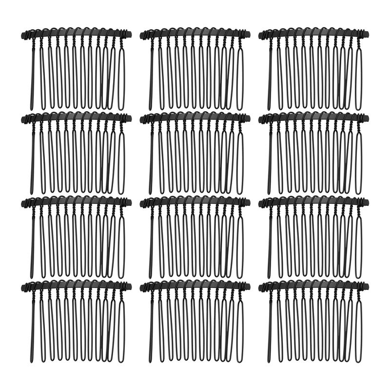 Unique Bargains No Slip Hair Side Combs Accessories Metal Everlasting Luxurious Finish 12Pcs, 1 of 7