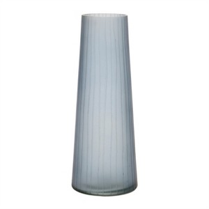 Etched Ribbed Glass Vase 11.75"H - 1 of 1