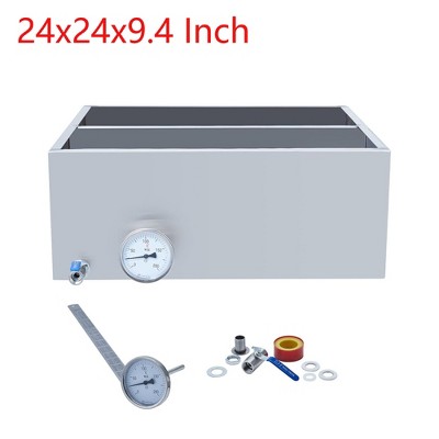 24"x24"x9.4" Divided Maple Syrup Evaporator Pan Stainless Steel With Thermometer &Valve
