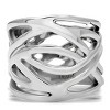 Slickblue Polished Stainless Steel Ring for Women, Abstract Design, Silver Tone, No Stone, size 5–10 - 3 of 4