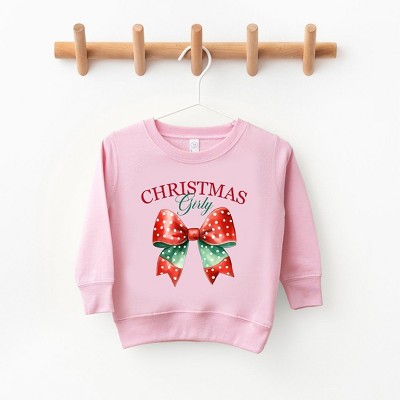The Juniper Shop Coquette Christmas Girly Toddler Graphic Sweatshirt