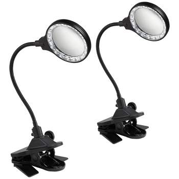 Pro Track LED Magnifier Gooseneck Clip Light Set of 2