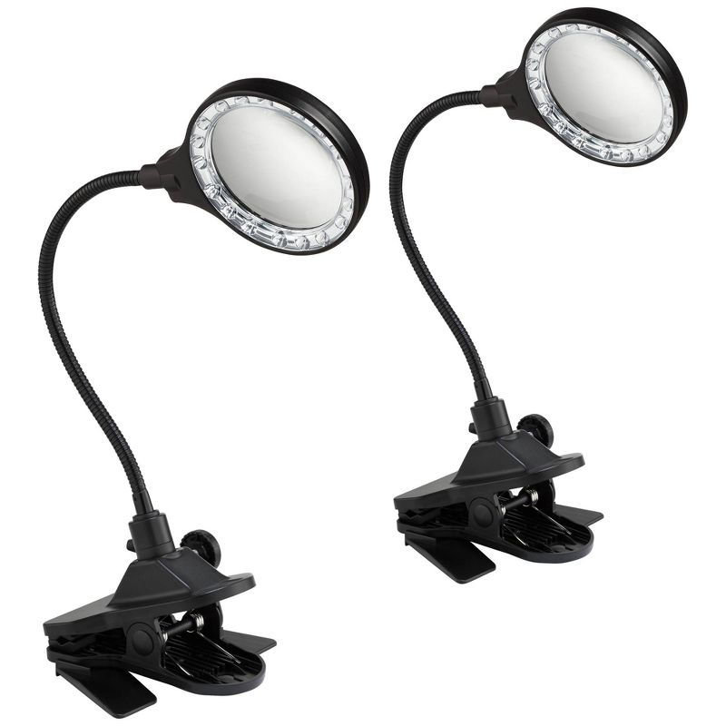 Pro Track LED Magnifier Gooseneck Clip Light Set of 2, 1 of 7