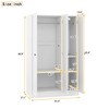 TIRAMISUBEST 3-Door Shutter Wardrobe with Shelves - Mobile Lateral Filing Cabinet Locking Wheels Adjustable Shelf - 2 of 4
