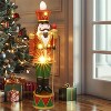 LuxenHome 24.8" LuxenHome 2Ft Tall Traditional Nutcracker King in Red with Lights Multicolored - 4 of 4