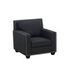 DOMETOUR Black Linen Living Room Chair - Modern Upholstered Accent Chair with Comfortable Seating - 2 of 4