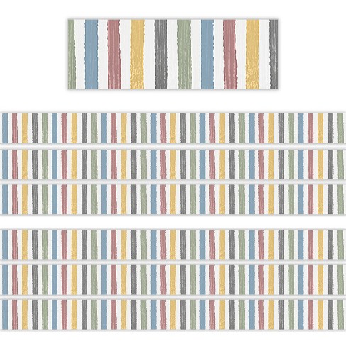 Teacher Created Resources® Classroom Cottage Stripes Straight Border Trim, 35 Feet Per Pack, 6 Packs - image 1 of 4