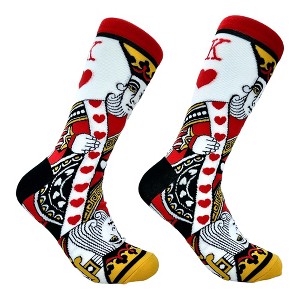 Crazy Dog T-Shirts Men's King Of Hearts Socks Funny Cool Vintage Playing Cards Novelty Footwear - 1 of 4